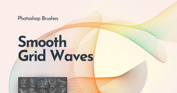 流动的网状波纹PS笔刷工具素材 Flowing Network Waves Photoshop Brushes