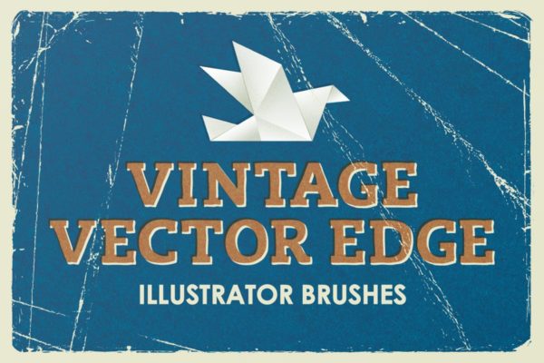 复古纸张折叠折痕边界AI笔刷工具素材 Vintage Vector Edge Brushes
