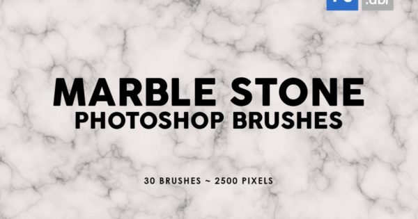 30个大理石肌理纹理PS印章图案笔刷工具素材 30 Marble Stone Photoshop Stamp Brushes