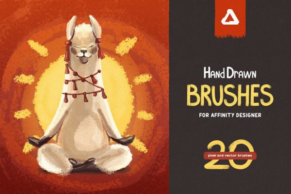 Affinity Designer软件矢量绘画笔刷工具素材下载 Hand Drawn Brushes for Affinity Designer