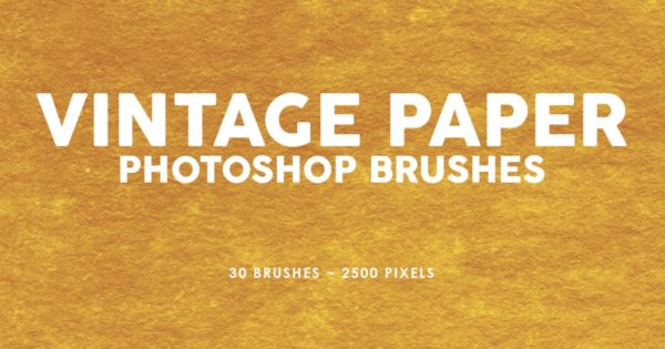 30款复古纸张纹理PS印章笔刷工具素材v3 30 Vintage Paper Photoshop Stamp Brushes Vol.3