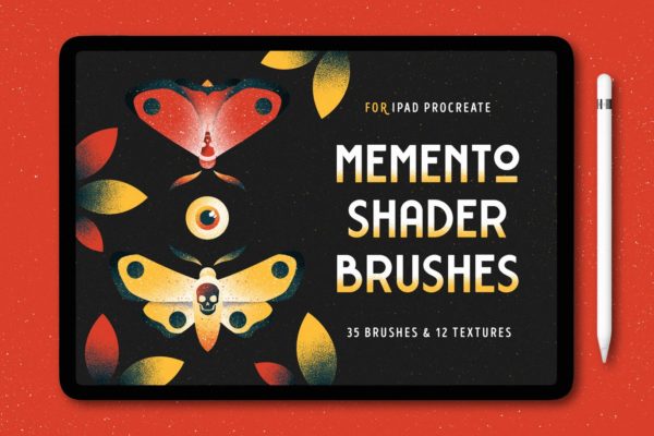 平板电脑手绘创造散点阴影效果处理Procreate笔刷工具素材下载 Shader Brushes for Procreate