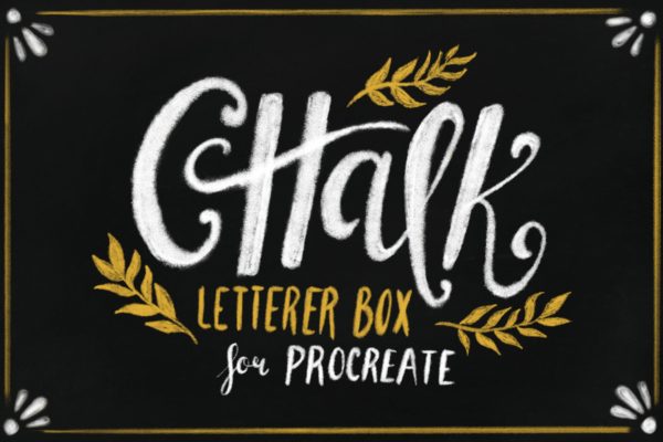 高品质字母/绘图粉笔画风格Procreate笔刷工具素材 Chalk Letterer Box for Procreate