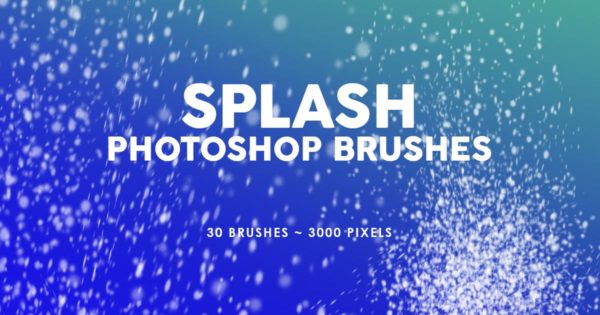 30个水滴飞溅效果PS印章笔刷工具素材 30 Splash Photoshop Stamp Brushes