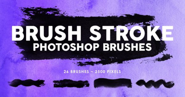 26个画笔笔触PS印章笔刷工具素材工具包 26 Brush Stroke Photoshop Brushes
