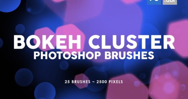 25个梦幻散景背景PS图案印章笔刷工具素材 25 Bokeh Cluster Photoshop Stamp Brushes