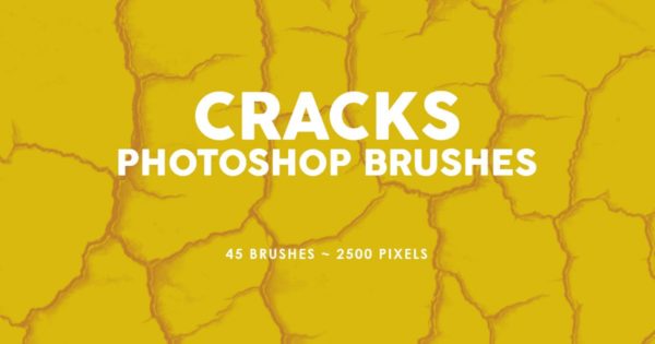 45个逼真裂纹PS印章笔刷工具素材合集 45 Cracks Photoshop Stamp Brushes