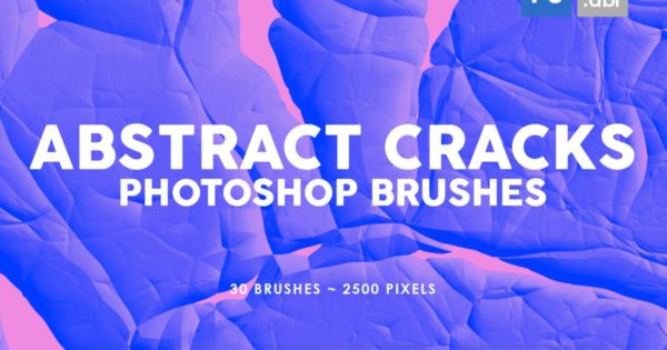 30个抽象裂缝PS印章笔刷工具素材合集 30 Abstract Cracks Photoshop Stamp Brushes
