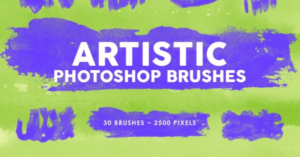 30个高分辨率艺术画笔纹理PS印章笔刷工具素材合集v1 30 Artistic Photoshop Stamp Brushes Vol.1