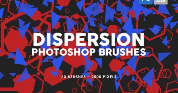 60个抽象分散式艺术效果纹理PS印章笔刷工具素材 60 Dispersion Photoshop Stamp Brushes