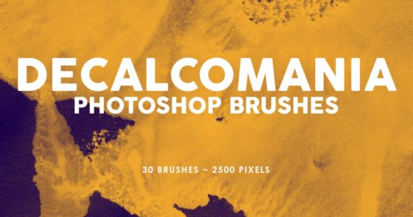 30个油漆肌理纹理PS印章笔刷工具素材 30 Decalcomania Photoshop Stamp Brushes