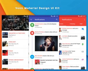 类资讯 APP Ui Kits素材套件模板集 Vonn Material Design UI Kit