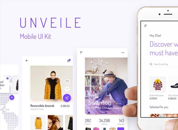 一套前卫时尚的电商APP UI KITS套装文件[PSD,Sketch]