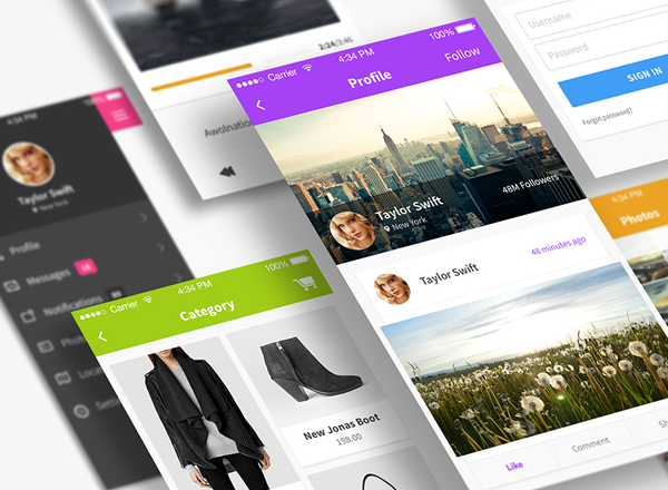 2017年巨献：Master Mobile UI Bundle（7组 APP Ui Kits素材套件/5套样机/700+Icons）