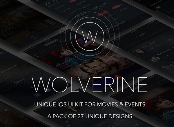 影视娱乐新闻类 APP Ui Kits素材套件 Wolverine IOS UI KIT for activities