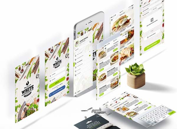 完美的送餐服务类APP UI KITS打包文件[PSD]