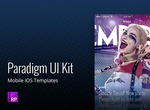 iOS 移动端 Axure Ui Kits素材套件 Paradigm UI Kit for Axure