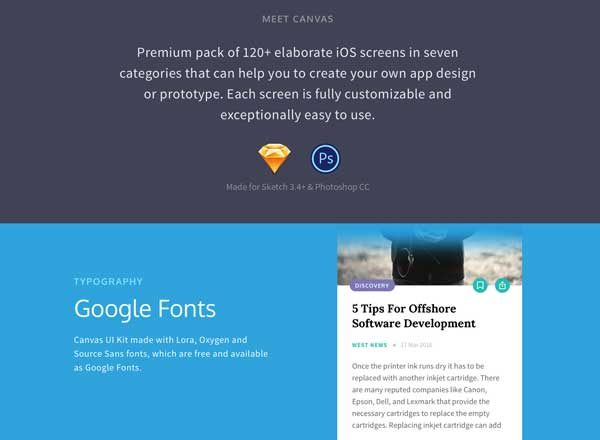 多用途 APP Ui Kits素材套件模板包 Canvas Mobile Ui Kit[PSD, SKETCH]