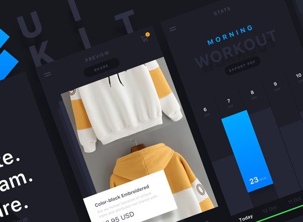 时尚服饰类 APP Ui Kits素材套件 Spate Ui Kit [Sketch格式]