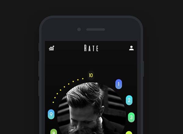 社交类 APP UI 简约清晰界面UI设计模板素材 Rates App UI Design