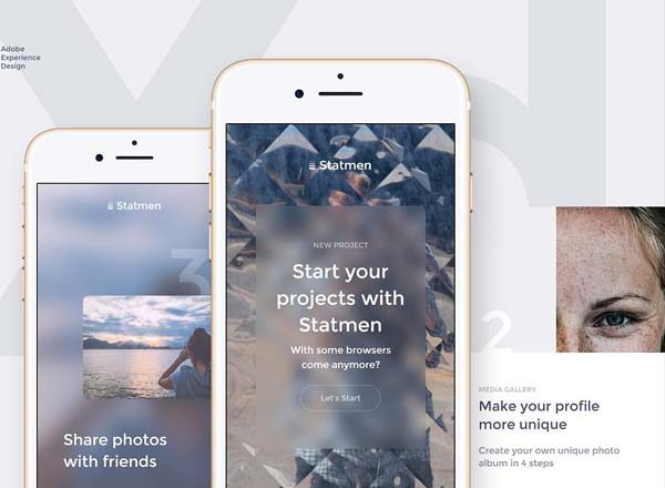 高质量 iOS APP 设计套件 Statmen XD iOS Ui Kit – Walkthrough [For Adobe XD]