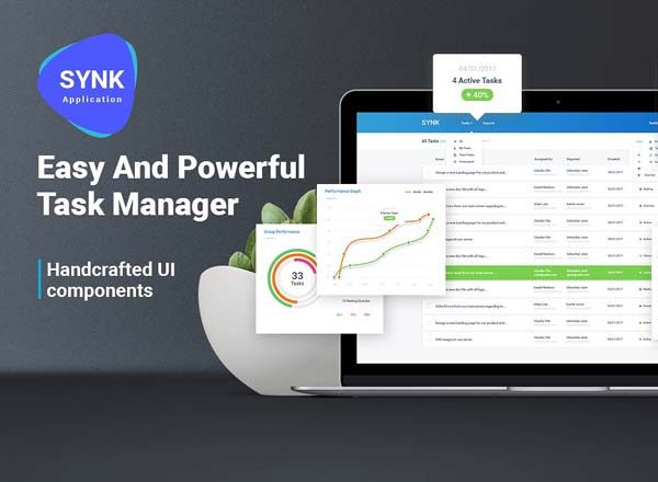 任务管理数据图表 Web Ui Kits素材套件 Task Management UI Kit
