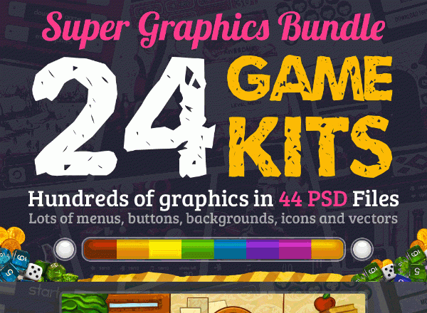 24个好用的游戏UI套装打包文件[PSD]