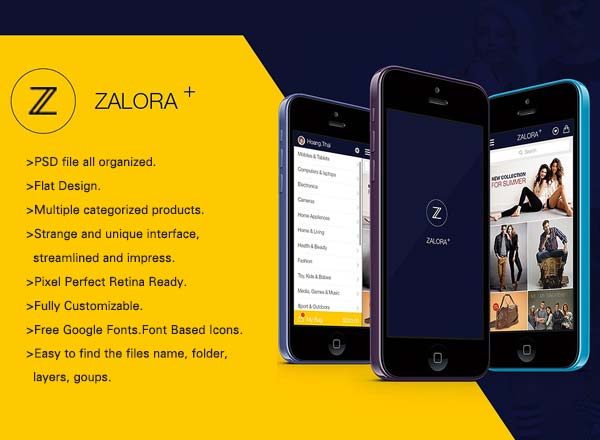 服饰电商 APP Ui Kits素材套件 Zalora Shopping UI for e-commerce
