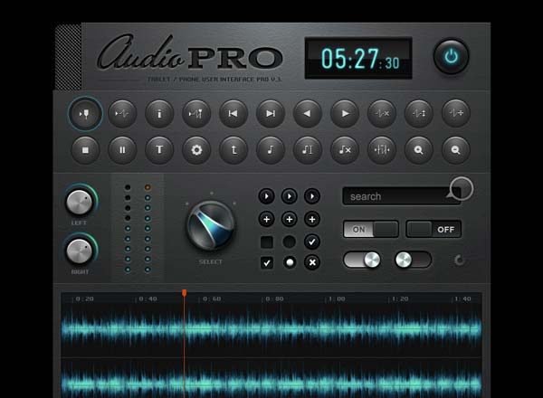 高品质强质感的收音机UI界面PSD文件