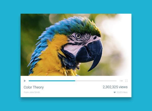 简约在线视频播放器界面 PSD 模板 Video Player UI