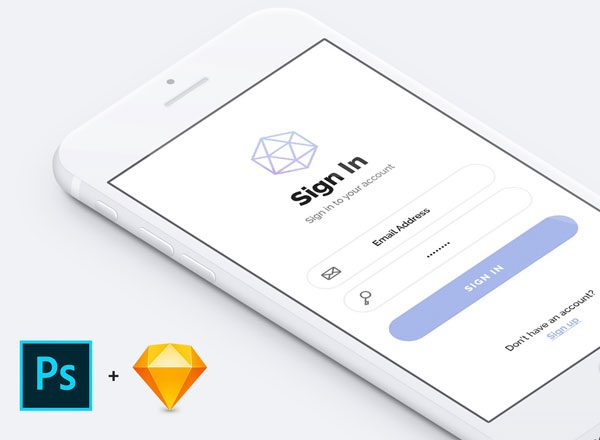 手机应用注册登录界面UI设计模板素材 Mobile App Sign In Screens