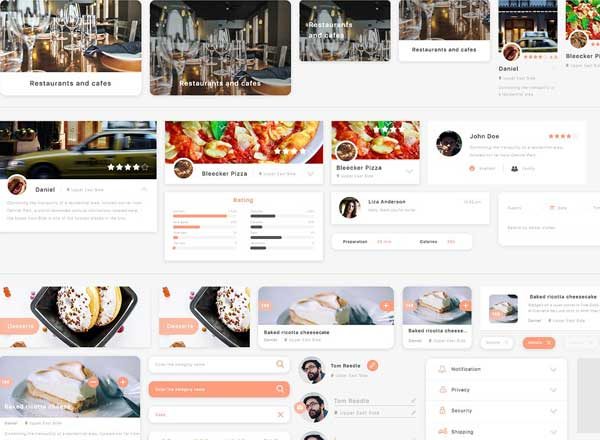 美食应用 Ui Kits素材套件 Food application ui kit 50 screen