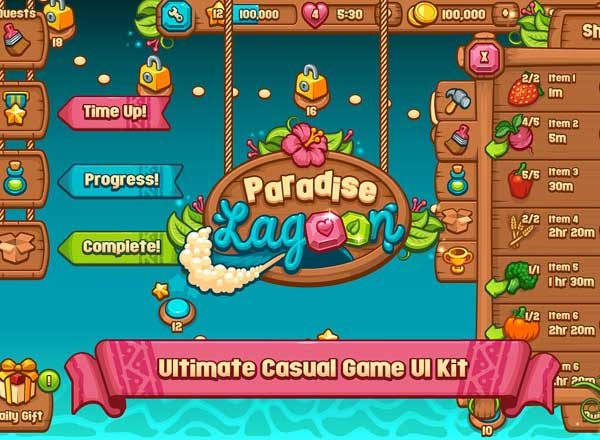 类消消乐休闲游戏应用 Ui Kits素材套件 Ultimate Casual Game UI Kit