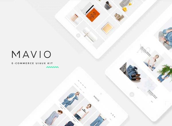 时尚服饰类电商 APP Ui Kits素材套件 Mavio E-Commerce UI/UX Kit