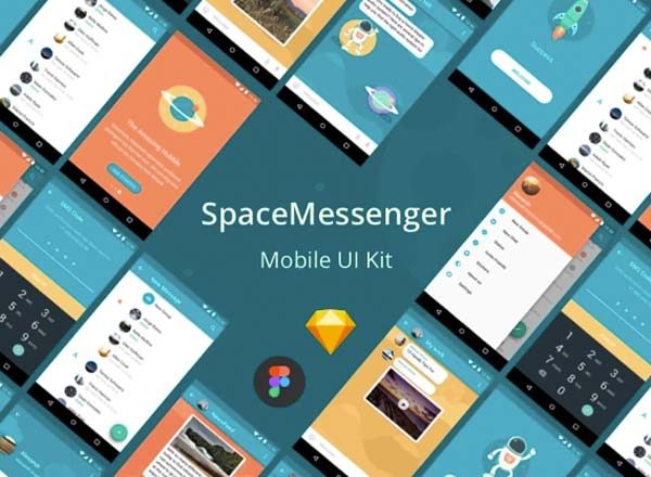 宇宙主题的特别版社交聊天UI kits套装文件[For Sketch]