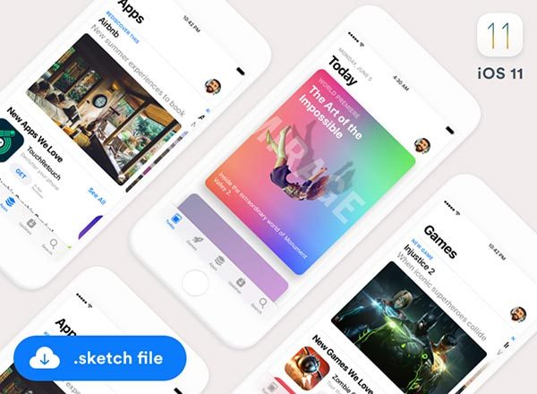 iOS11抢鲜Sketch版GUI [iOS11 GUI Sketch Template]