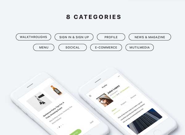 简约大方 APP Ui Kits素材套件 Zade Mobile App UI KIT [for Adobe XD & Sketch]