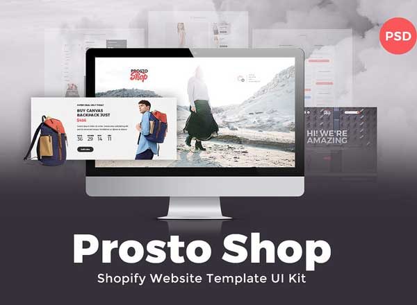 电子商务应用 Ui Kits素材套件/模板 ProstoShop – Shopify Template UI Kit