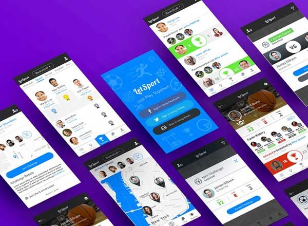 运动类应用 Ui Kits素材套件 LetSport iOS Mobile App