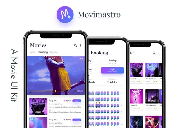 蚂蚁素材下午茶：APP UI KITS For 电影预定选位[Sketch，iPhone X] an outstanding moviekit