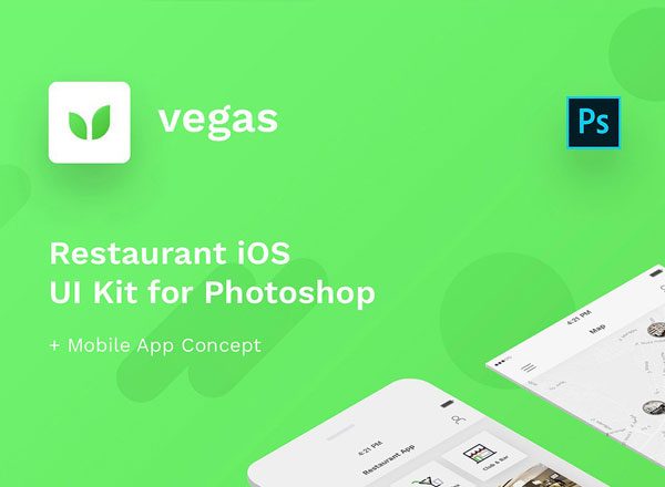 餐饮 O2O 应用 Ui Kits素材套件 Vegas Restaurant iOS UI Kit