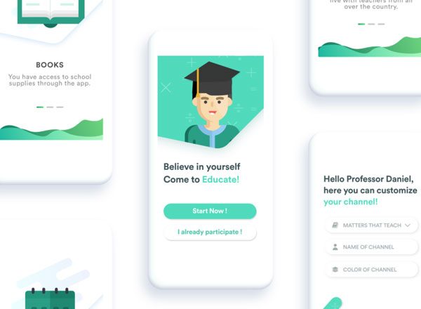 教育类应用 Ui Kits素材套件 Educate UI Kit
