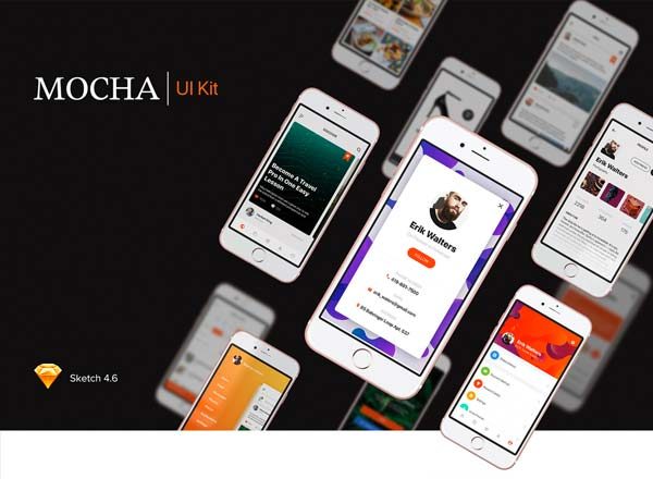 蚂蚁素材下午茶：多功能时尚电商APP UI KITS文件[sketch]