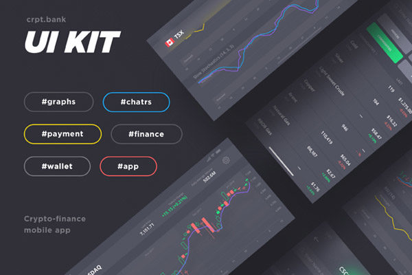 令人惊叹的加密银行iOS UI Kit 文件[sketch]