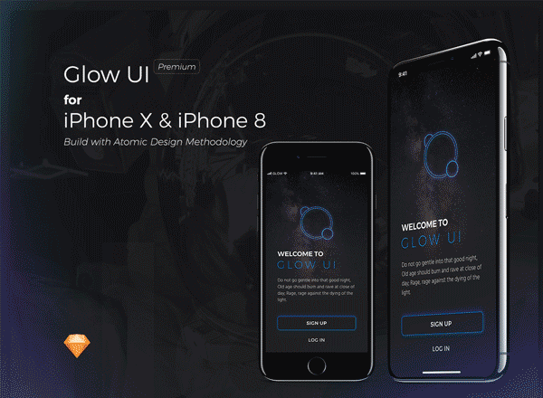 第一素材下午茶：一套包含iPhone 8和iPhone X版的多功能APP UI KITS文件[Sketch]