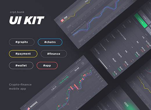 一套银行金融类APP模板文件Crypto Bank iOS UI Kit[sketch]