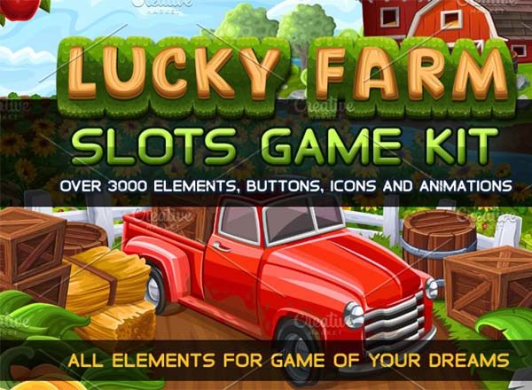 幸运的农场老虎机游戏Ui Kits素材套件