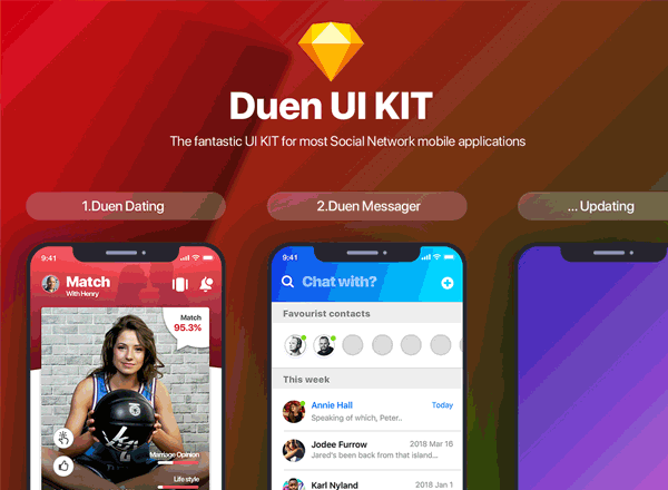 蚂蚁素材下午茶：社交资讯类APP UI KITS模板文件[sketch,iPhone X]