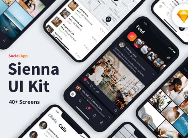蚂蚁素材下午茶：超规范多功能社交交友APP UI KITS文件[Sketch,iPhone X]