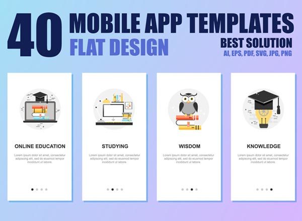 第一素材下午茶：10组APP启动页模版打包文件[ai,eps,png,jpg]
